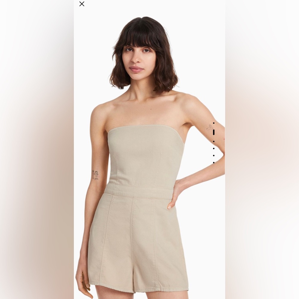 NWT BERSHKA DENIM ROMPER SIZE XS